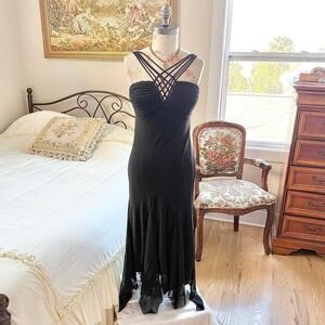 black fairy maxi dress  Y2K black strappy maxi dress SL Fashions size 6